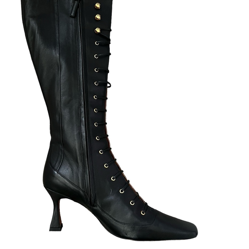 MANU ATELIER Xx Duck 80mm Leather Knee-high Boots In Black Sz 41/11 - Picture 13 of 14